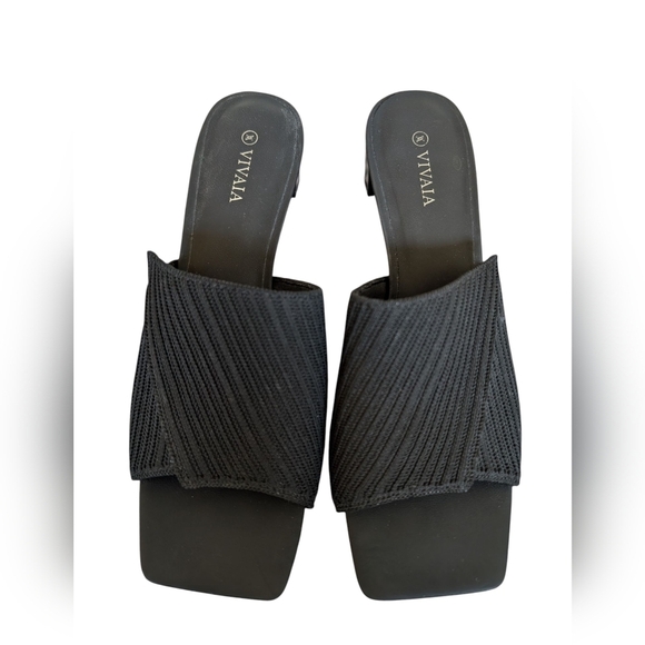 Vivaia Black Square Toe Sandals Pro Jade sz EU 39 - Picture 3 of 8